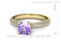 Pierścionek z tanzanitem i diamentami żółte złoto 585 - p16710zbt- 2