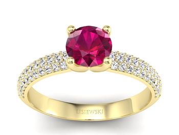 Pierścionek zaręczynowy z rubinem i diamentami - p16710zr - 1