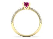 Pierścionek zaręczynowy z rubinem i diamentami - p16710zr - 2