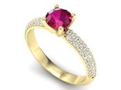 Pierścionek zaręczynowy z rubinem i diamentami - p16710zr - 3