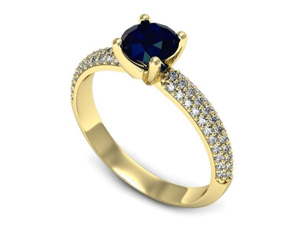 pierścionek z szafirem i diamentami szafir diamenty - p16710zsz- 1