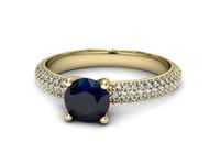 pierścionek z szafirem i diamentami szafir diamenty - p16710zsz- 2
