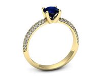 pierścionek z szafirem i diamentami szafir diamenty - p16710zsz- 3
