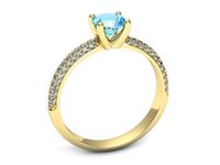 Pierścionek z topazem i diamentami topaz diamenty żółte złoto - p16710ztp- 3