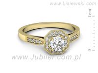Złoty Pierścionek z brylantami złoto próby 585 żółte złoto - p16711z- 2