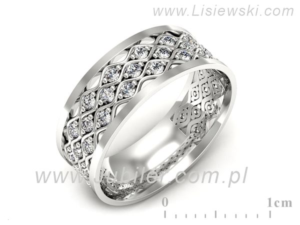 Obrączki ślubne obrączki z diamentami złote białe złoto 585 - p16712b- 1