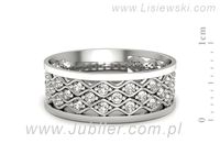 Obrączki ślubne obrączki z diamentami złote białe złoto 585 - p16712b- 2