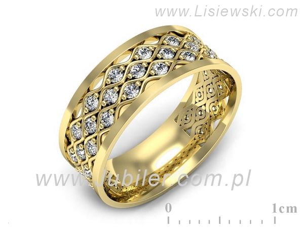 Obrączka z brylantami żółte złoto próba 585 - p16712z- 1