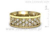Obrączka z brylantami żółte złoto próba 585 - p16712z- 2