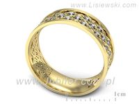 Obrączka z brylantami żółte złoto próba 585 - p16712z- 3