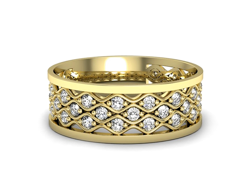 Obrączka z brylantami żółte złoto - p16712z — zdjęcie 3