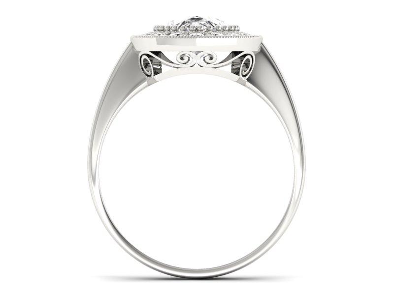 Złoty pierścionek z diamentami białe złoto - p16714b — zdjęcie 2