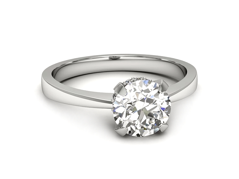 Złoty pierścionek z diamentem - p16715b — zdjęcie 2