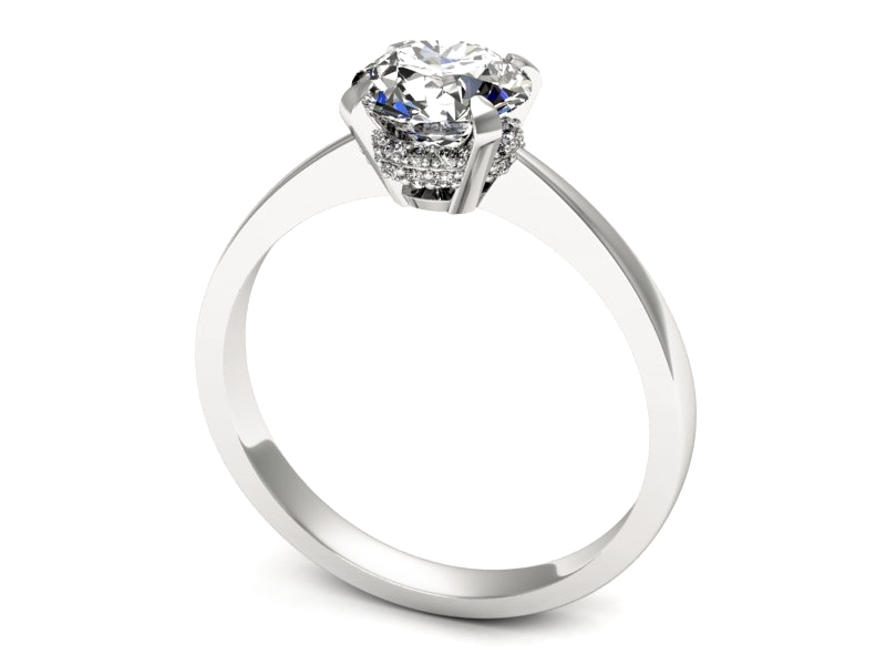 Złoty pierścionek z diamentem - p16715b — zdjęcie 3