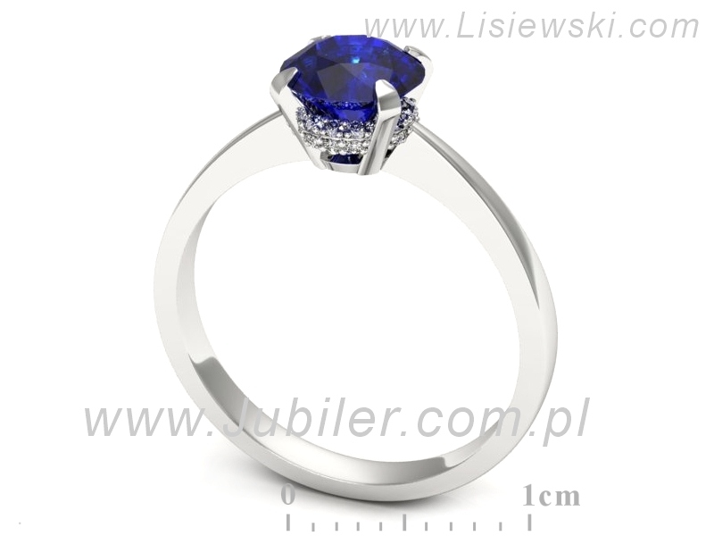 Pierścionek z szafirem i brylantami - p16715bszc — zdjęcie 3