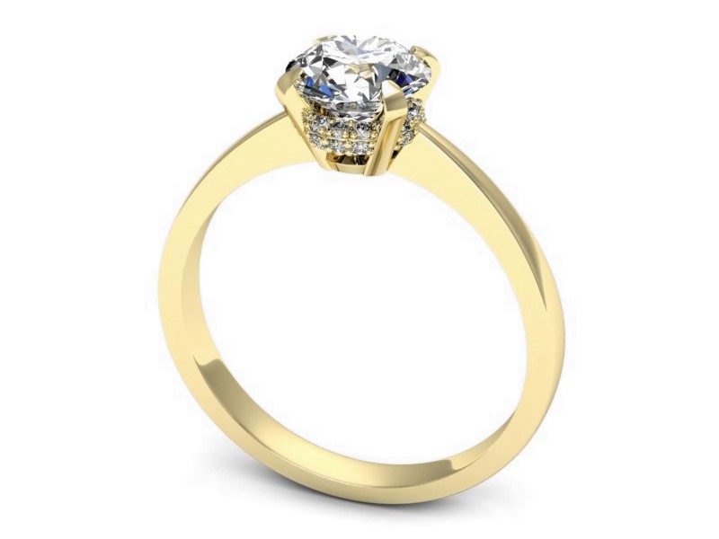 Złoty pierścionek z brylantami żółte złoto - p16715z — zdjęcie 3