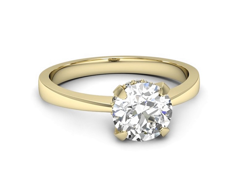 Złoty pierścionek z brylantami żółte złoto - p16715z — zdjęcie 2