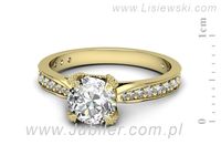 Złoty Pierścionek z brylantami złoto próby 585 żółte złoto - p16718z- 2
