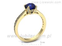 Pierścionek z szafirem żółte złoto szafir i brylantami - p16718zszc- 3