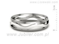 Obrączka białe złoto półokrągła soczewkowa - p16719b- 2
