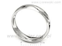 Obrączka białe złoto półokrągła soczewkowa - p16719b- 3