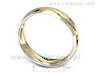 Obrączka półokrągła soczewkowa dwukolorowe próba 585 - p16719bz- 3