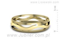 Obrączka żółte złoto półokrągła soczewkowa - p16719z- 2