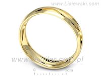 Obrączka żółte złoto półokrągła soczewkowa - p16719z- 3
