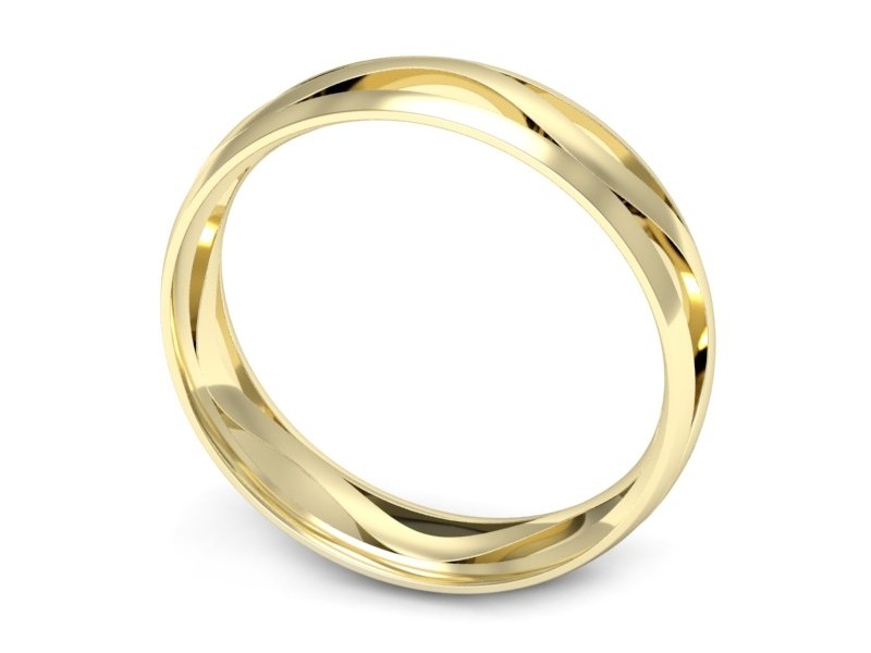 Obrączka żółte złoto półokrągła soczewkowa - p16719z — zdjęcie 3