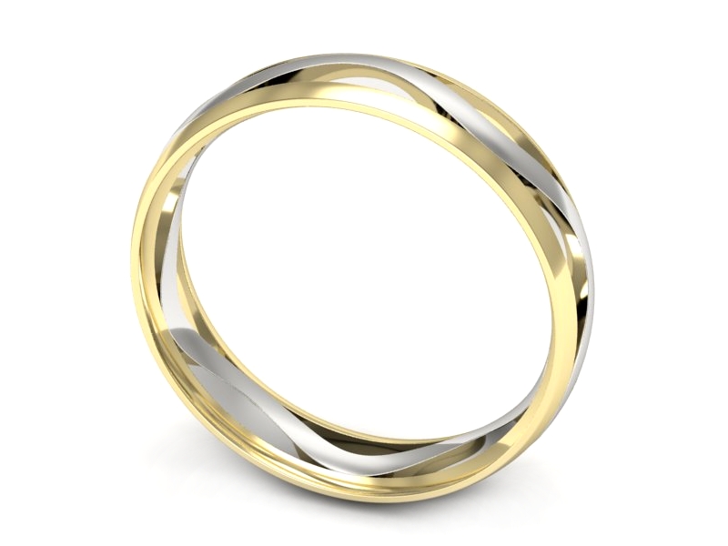 Obrączka półokrągła soczewkowa dwukolorowe - p16719zb — zdjęcie 2