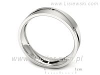 Obrączka białe złoto płaska soczewkowa proba 585 - p16720b- 3