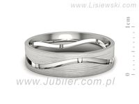 Obrączka białe złoto płaska soczewkowa proba 585 - p16720bmp- 2