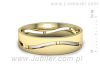 Obrączka płaska soczewkowa żółte złoto proba 585 - p16720z- 2