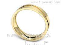 Obrączka płaska soczewkowa żółte złoto proba 585 - p16720z- 3
