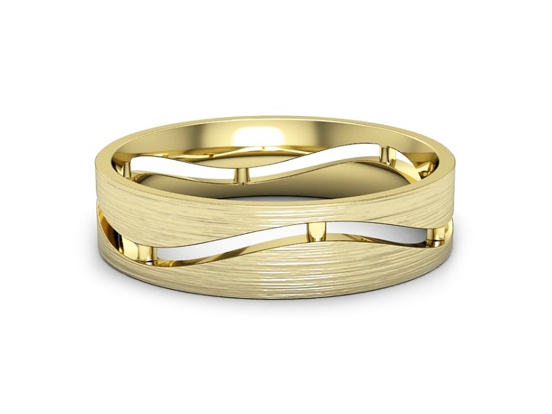 Obrączka płaska soczewkowa żółte złoto - p16720zmp — zdjęcie 2