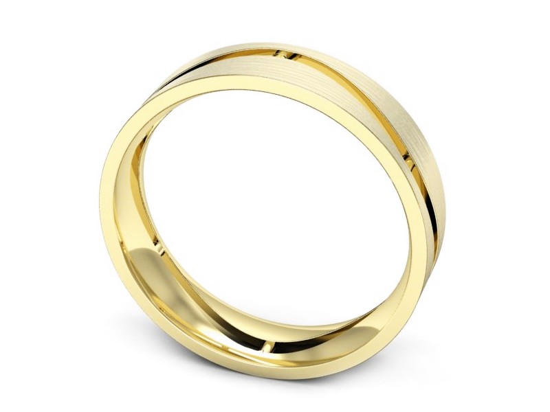 Obrączka płaska soczewkowa żółte złoto - p16720zmp — zdjęcie 3