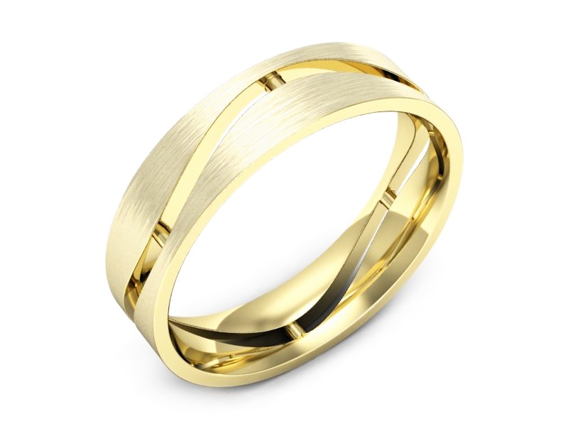 Obrączka płaska soczewkowa żółte złoto - p16720zmp