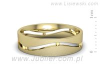 Obrączka płaska soczewkowa żółte złoto proba 585 - p16720zms- 2