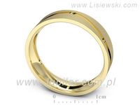 Obrączka płaska soczewkowa żółte złoto proba 585 - p16720zms- 3