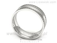 Pierscionek Obrączka z brylantami białe złoto próba 585 - p16721b- 3