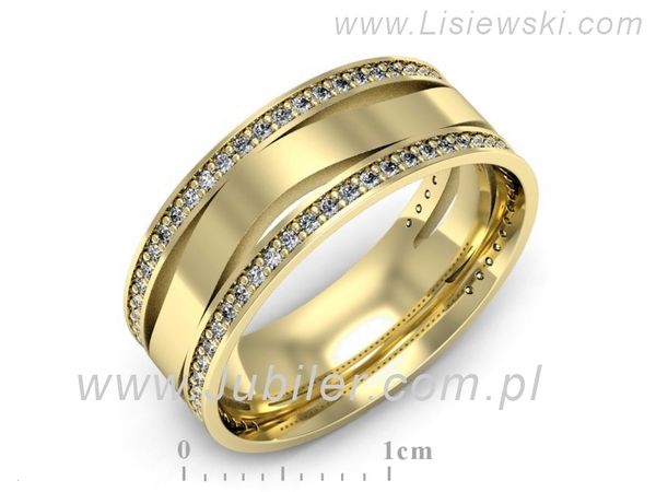 Obrączka z brylantami żółte złoto próba 585 - p16721z- 1