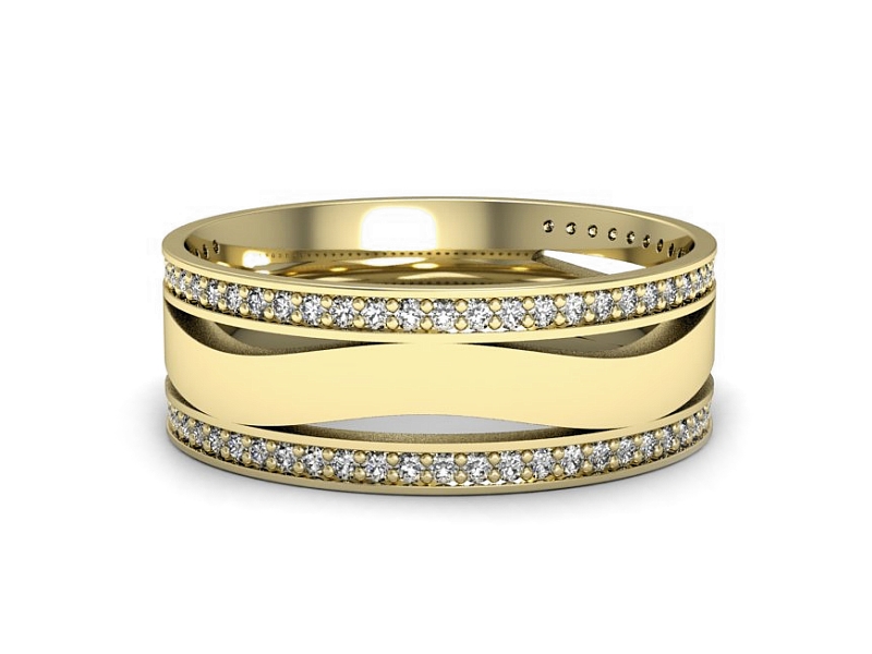 Obrączka z brylantami żółte złoto - p16721z — zdjęcie 3