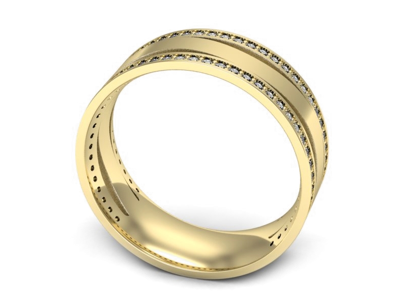 Obrączka z brylantami żółte złoto - p16721z — zdjęcie 2