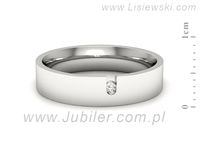 Obrączka z brylantem białe złoto próba 585 - p16722b- 2
