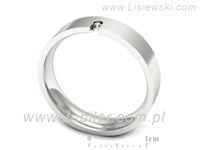 Obrączka z brylantem białe złoto próba 585 - p16722b- 3