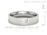Obrączka z brylantem białe złoto próba 585 - p16722bmp- 2