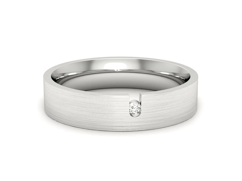 Obrączka z brylantem białe złoto - p16722bmp — zdjęcie 2