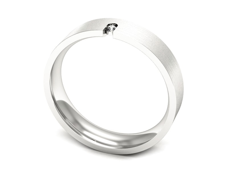 Obrączka z brylantem białe złoto - p16722bmp — zdjęcie 3