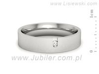Obrączka z brylantem białe złoto próba 585 - p16722bms- 2