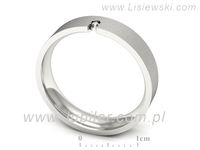 Obrączka z brylantem białe złoto próba 585 - p16722bms- 3